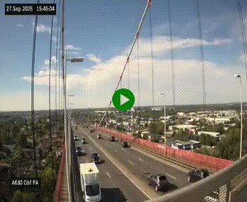 Webcam autoroute sur le périphérique de Bordeaux (A630) au nord de la ville. Caméra située sur le Pont d'Aquitaine.