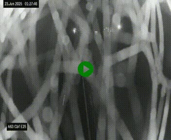 Webcam autoroute A63 en périphérie de Bordeaux au sud-est de la ville, en provenance du bassin d'Arcachon. Vue orientée vers Bordeaux