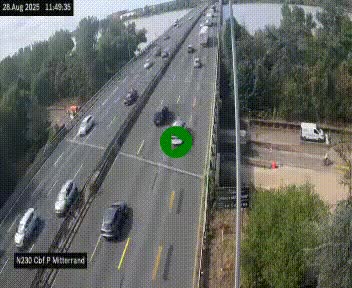 Webcam sur le périphérique de Bordeaux à l'est de la ville. Caméra située sur le Pont Mitterand sur la N230