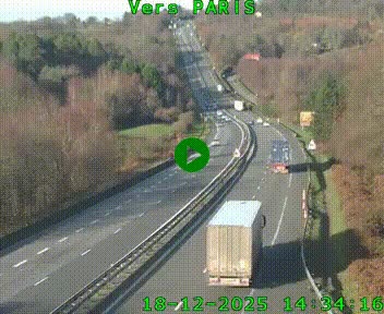 Caméra routière sur l'autoroute A20 à Bessines-sur-Gartempe. Vue orientée vers Paris