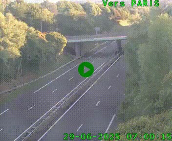 Caméra routière sur l'autoroute A20 au nord de Limoges, à la jonction avec la N520. Vue orientée vers Paris