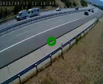 Caméra autoroutière France - A75, Engayresque, entre Millau et Séverac-le-Chateau, en direction de Montpellier