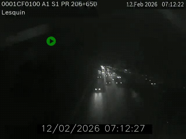 Webcam autoroute A1 à hauteur de Lesquin. Vue orientée vers Lille