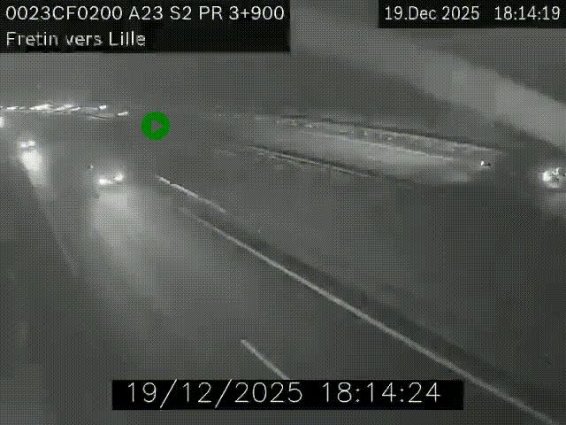 Webcam autoroute A23 à hauteur de Fretin. Vue orientée vers Lille