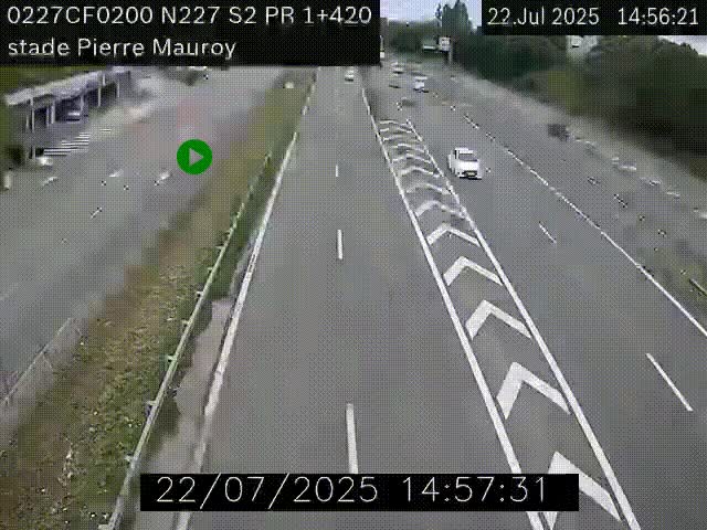 Webcam à hauteur du Stade Pierre Mauroy à Villeneuve d'Ascq sur la N227. Vue orientée vers Mons-en-Baroeul