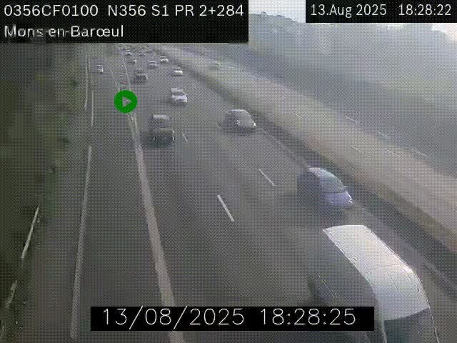 Webcam à l'entrée de Lille en direction du périphérique, à proximité de Mons-en-Baroeul sur la N356