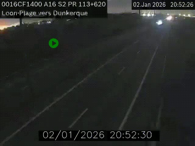 Webcam autoroute A16 à hauteur de Loon-Plage. Vue orientée vers Dunkerque et la Belgique.