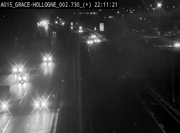 Webcam E42/A15 à Grâce-Hollogne, à proximité de la jonction avec l'A604. Vue orientée vers Namur