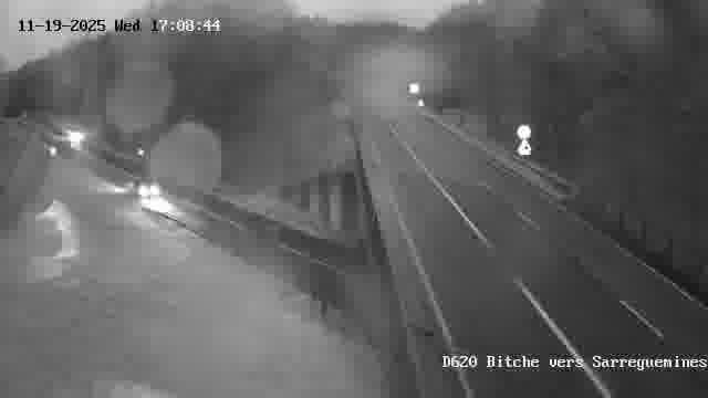 Webcam sur la D620, sur le contournement de Bitche. Vue orientée vers Sarreguemines