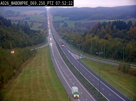 Webcam E25 (A26) à Mabompré. Vue orientée vers Liège