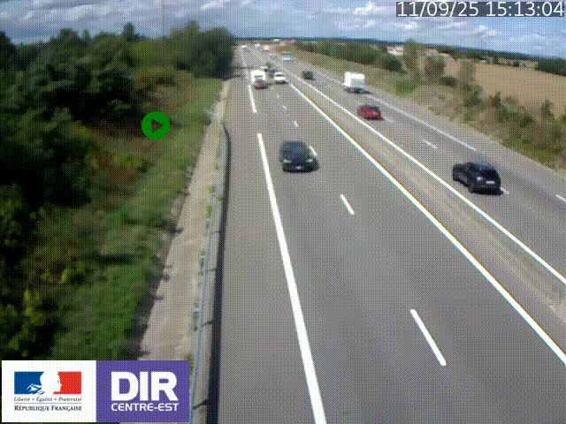 Webcam sur le contournement de Valence, sur la Nationale 7, à la jonction avec la N532, caméra orientée vers Grenoble