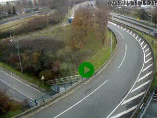 Caméra autoroute à la jonction entre l'A7 et la D301 (Boulevard urbain Sud de Lyon) à Feyzin, au sud de Lyon. Vue orientée vers Mions
