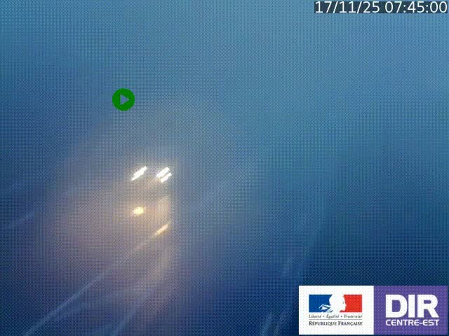 Webcam sur le col Pin Bouchain, vue orientée vers Roanne, en provenance de Lyon sur la nationale 7 (N7)