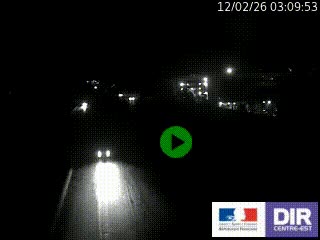 Webcam trafic au bout de l'A42, à la jonction avec le Boulevard Périphérique Nord de Lyon (D383) à Villeurbanne. Vue orientée vers Marseille