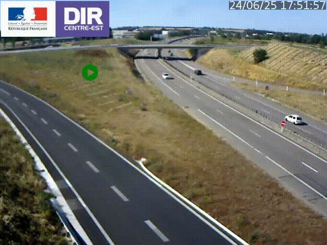 Webcam sur le contournement de Valence, sur la Nationale 7, caméra orientée vers Lyon