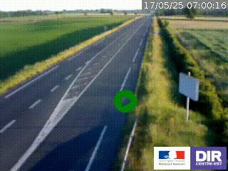 Webcam routière sur la RN7 à hauteur de Toulon-sur-Allier, entre Moulins et Vichy