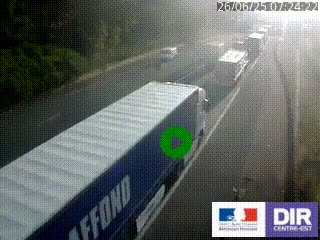 Caméra autoroutière sur l'A47 à hauteur de Givors, a proximité de Lyon. La webcam est orientée vers Lyon