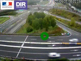 Webcam traffic à Grenoble-sud sur l'autoroute A480. Vue orientée vers l'entrée et la sortie de Grenoble
