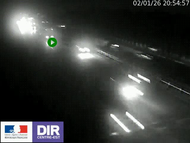 Caméra trafic à la jonction entre l'A46 (Rocade-est de Lyon) et l'A42 à hauteur de Vault-en-Velin en direction de Marseille