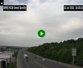 Webcam routière sur N338 à hauteur de Grand-Quevilly en périphérie de Rouen. Vue orientée vers Rouen