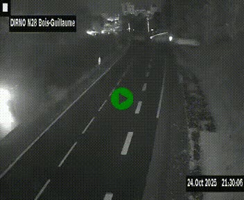 Webcam routière à hauteur de Bois-Guillaume en périphérie de Rouen. Vue orientée vers Rouen