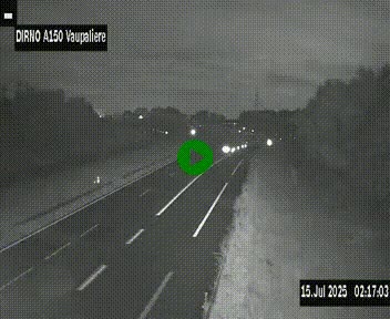 Webcam autoroute A150 à hauteur de La Vaupalière en périphérie de Rouen. Vue orientée vers Rouen