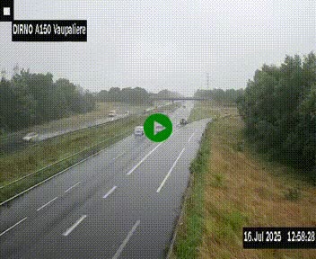 Webcam autoroute A150 à hauteur de La Vaupalière en périphérie de Rouen. Vue orientée vers Rouen