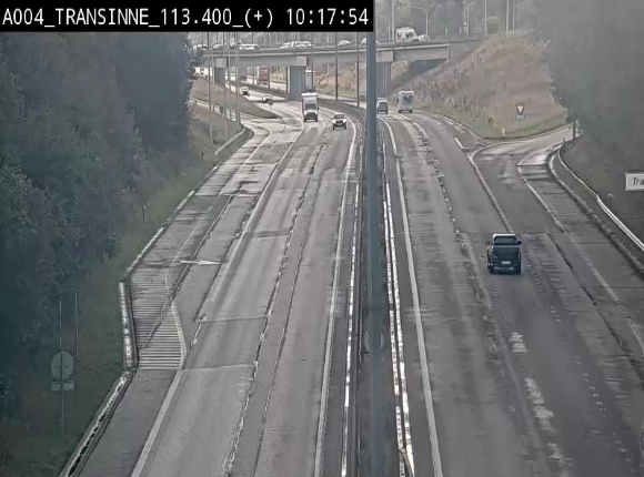 Webcam dans les Ardennes sur l'E411 à hauteur de Transinne. Vue orientée vers le sud de la Belgique