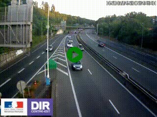 Caméra autoroute sur A6 - Valvert, près de Lyon, en direction de Paris, à hauteur de la sortie 36 Porte du Valvert