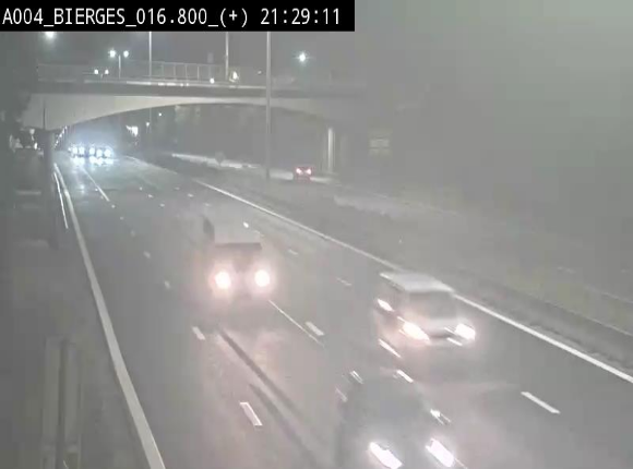 Webcam à Wavre, à hauteur de la sortie 5 Bierges. Vue orientée vers Namur