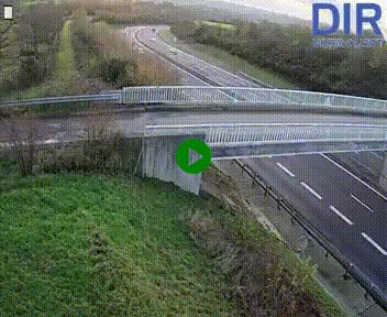 Webcam sur A84 à hauteur de Pont-Farcy, au niveau du pont autoroutier sur la Vire, au sud de Saint-Lô