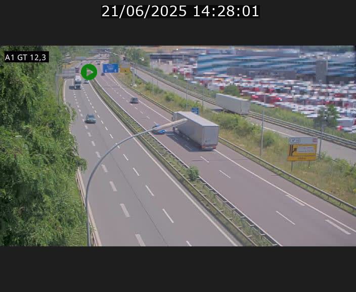 Traffic live webcam Luxembourg Senningerberg - A1 direction Allemagne - BK 12.3