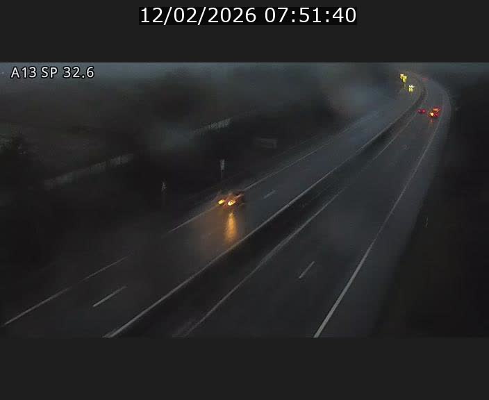 Webcam info trafic A13 à hauteur de Mondorf-les-bains. Vue orientée vers Altwies