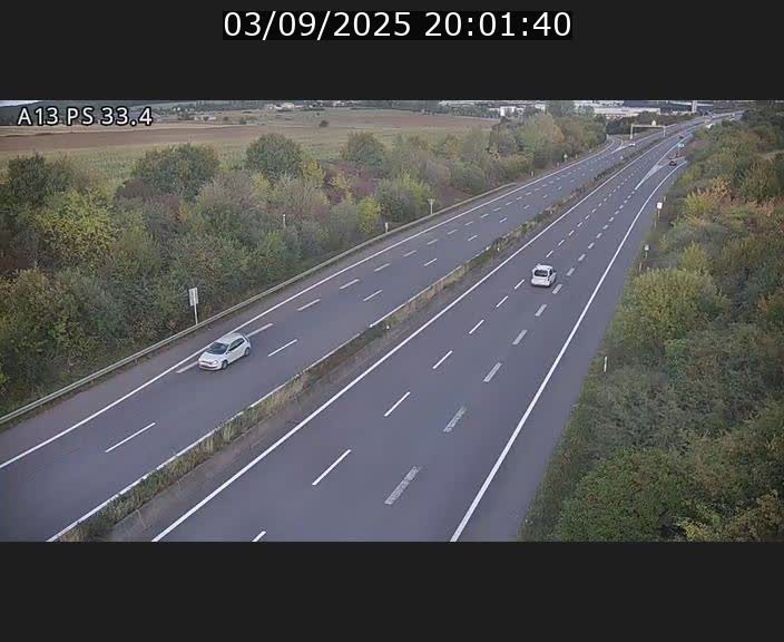 Webcam trafic sur A13 à hauteur de Mondorf-les-Bains en direction d'Altwies