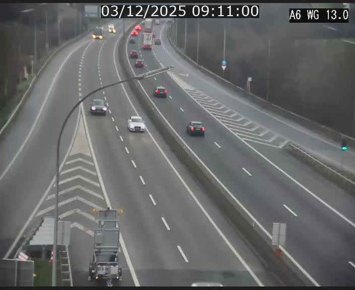 Traffic live webcam Luxembourg Mamer - A6 - BK 13 - direction Luxembourg/France/Allemagne