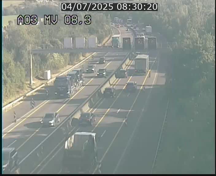 Webcam Autoroute après la Croix de Bettembourg en direction de Luxembourg sur l'A3