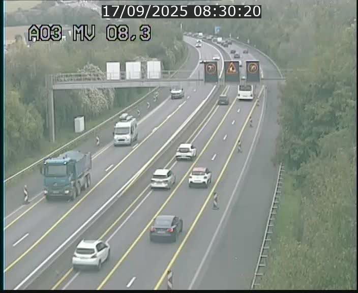 Webcam Autoroute après la Croix de Bettembourg en direction de Luxembourg sur l'A3