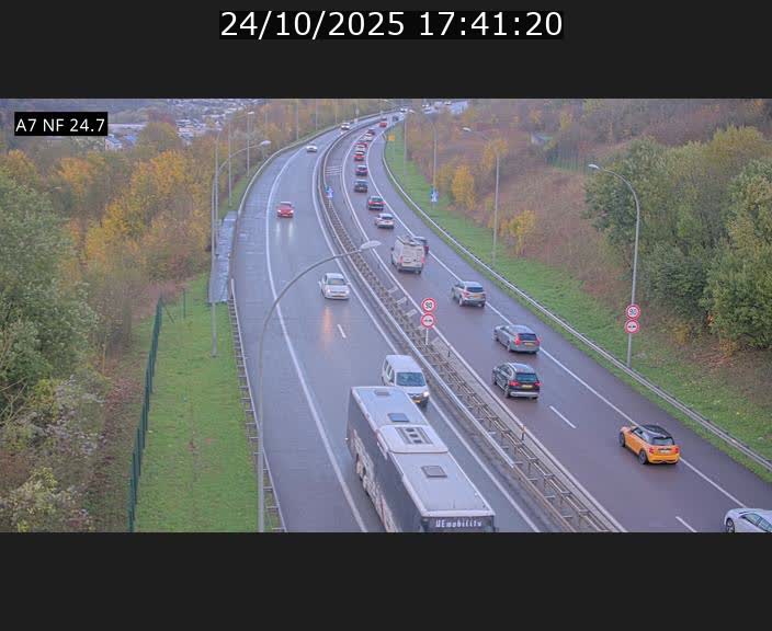 Caméra trafic Luxembourg - A7, Schieren direction Mersch