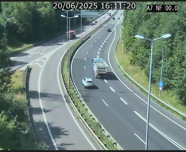 Caméra autoroute Luxembourg A7 - Echangeur A1/A7 Grünewald direction Tunnel Stafelter