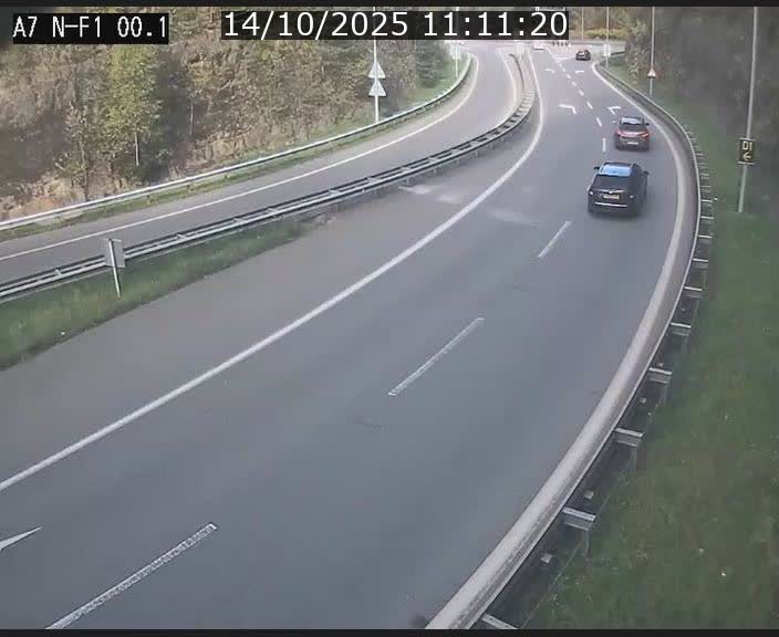 Webcam autoroute Luxembourg A7 située dans la sortie 1 Waldhof, vers la N11, avant le Tunnel Stafelter