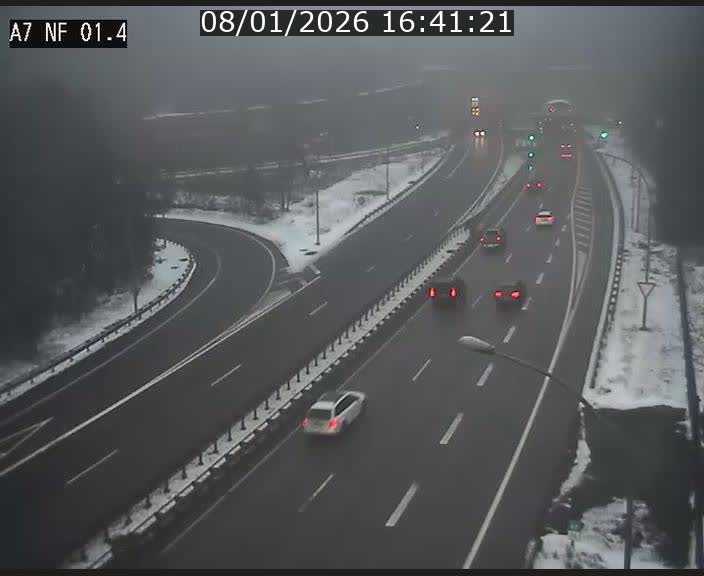 Caméra autoroute Luxembourg A7 - Echangeur Waldhaff - direction Tunnel Stafelter