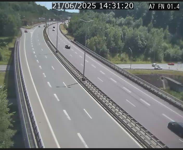 Caméra autoroute Luxembourg A7 - Tunnel Stafelter - direction Echangeur Grünewald