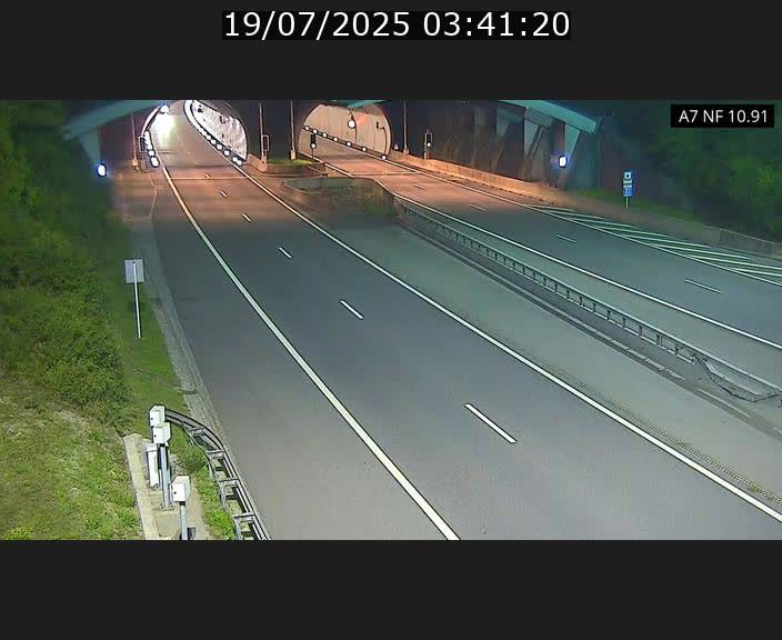 Caméra trafic Luxembourg - A7, Tunnel Gousselerbierg, entrée sud, direction Mersch