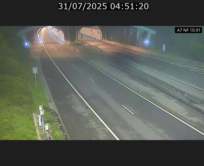 Caméra trafic Luxembourg - A7, Tunnel Gousselerbierg, entrée sud, direction Mersch