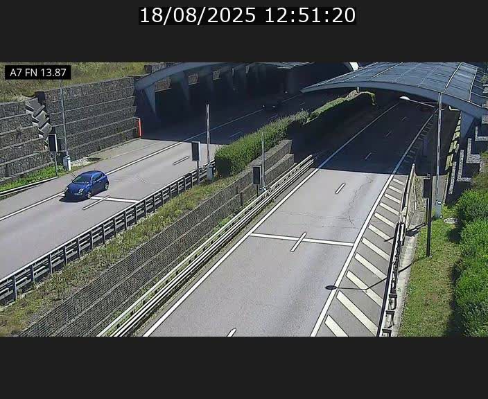 Caméra trafic Luxembourg - A7, Tunnel Gousselerbierg, entrée nord, direction Lorentzweiler