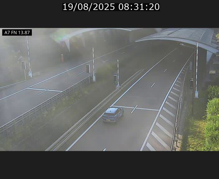 Caméra trafic Luxembourg - A7, Tunnel Gousselerbierg, entrée nord, direction Lorentzweiler