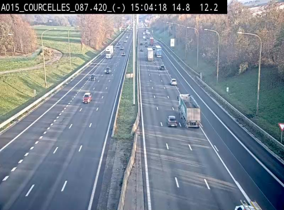 Webcam autoroute Belgique - Viesville - E42 direction Mons - BK 84.35
