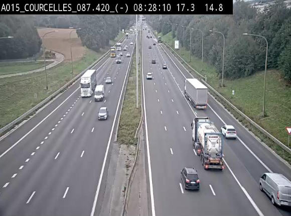 Webcam autoroute Belgique - Viesville - E42 direction Mons - BK 84.35