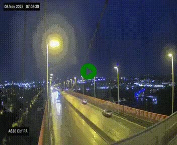 Webcam autoroute sur le périphérique de Bordeaux (A630) au nord de la ville. Caméra située sur le Pont d'Aquitaine.