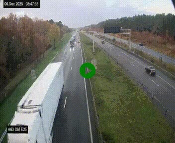 Webcam autoroute A63 en périphérie de Bordeaux au sud-est de la ville, en provenance du bassin d'Arcachon. Vue orientée vers Bordeaux